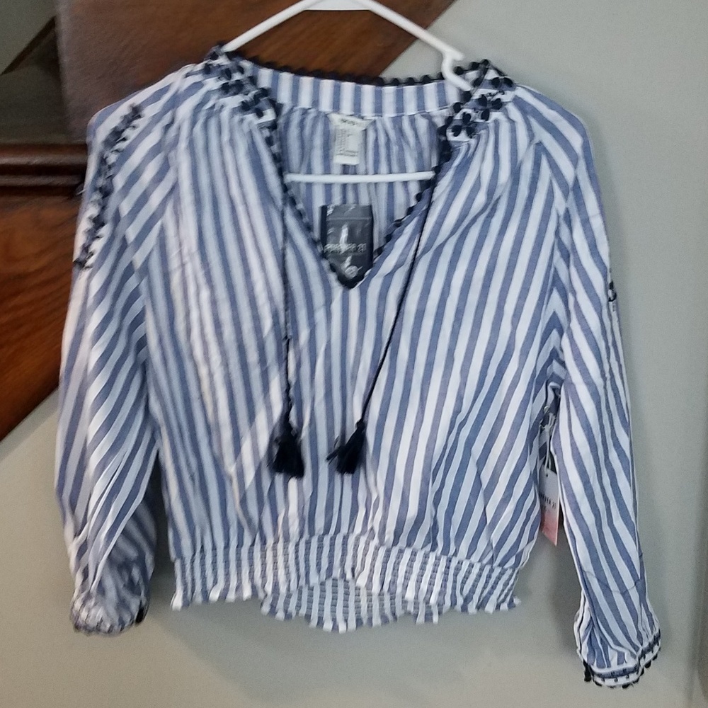Navy/White striped forever21 top